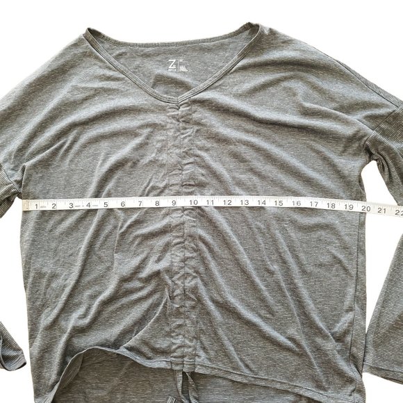 Zella green striped rouched athetic top long sleeve - Picture 7 of 9